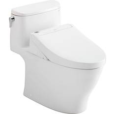 Toilets Toto Nexus 29 3/8" One-Piece 1.28 GPF Single Flush Elongated Toilet and Washlet C5 in Cotton, MW6423084CEFG#01