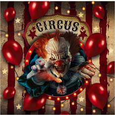 Halloween Papieren servetten Fiestas Guirca Servetten Halloween Circus Horror Clown (12st)