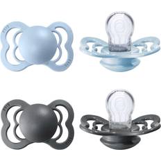 Bibs supreme Bibs Supreme Silicone Iron/Baby Blue 2 pak Flere størrelser