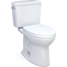 Toilets Toto Drake 28 3/8" Two-Piece 1.6 GPF Single Flush Elongated Toilet with SoftClose Seat in Cotton, MS776124CSFG#01