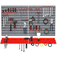 Tool Boards Durhand 54 Piece On Wall Tool Equipment Holder Grey and red