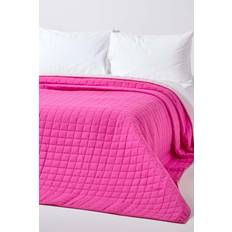 Coton Couvre-lits Homescapes Cotton Quilted Reversible Cerise Couvre-lit Rose