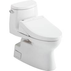 Toilets Toto Carlyle II Collection MW6143084CEFG#01 1.28 GPF Floor Mounted One-Piece Elongated Toilet with Washlet and Auto Flush in