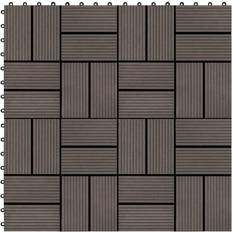 vidaXL 11 pcs Decking Tiles WPC 30x30 cm 1 sqm Dark Brown