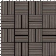 vidaXL terrassefliser 11 stk. WPC 30 x 30 cm 1 m2 mørkebrun