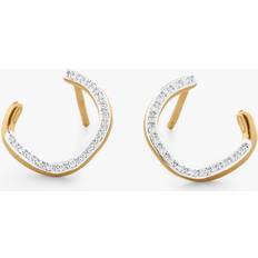 Monica Vinader Gold Riva Diamond Wrap Earrings Diamond