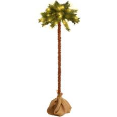 vidaXL Artificial Double Palm Tree with Christmas Tree