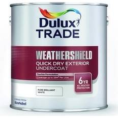 Paint Dulux Trade Weathershield Quick Drying Exterior Undercoat Pure Wood Paint, Metal Paint White