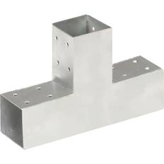 Stolpbeslag T-form galvaniserad metall 71x71 - Silver