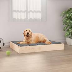vidaXL Solid Wood Pine Dog Bed 71.5x54x9 Wooden Pet Sofa Puppy Dog