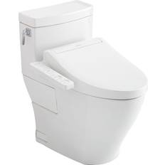 Toilets Toto Aimes 28 1/2" One-Piece 1.28 GPF Single Flush Elongated Toilet and Washlet C2 in Cotton, MW6263074CEFG#01