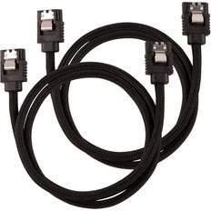 Corsair Premium Sleeved SATA Data Cable Straight Connectors_ 0.6m