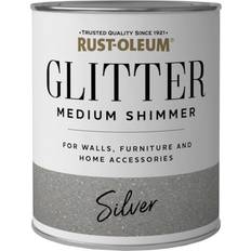 Rust-Oleum Medium Shimmer Glitter Silver Wood Paint Silver 0.75L