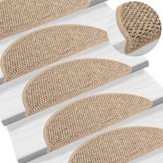 Monochrome Stair Carpets vidaXL 326866 Beige 17x56cm
