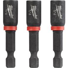 Power Tool Accessories Milwaukee 49-66-4522 Shockwave 1/4" 1-7/8" OAL Magnetic Nutdriver (3 Pack)