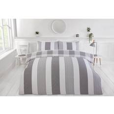 Silver Duvet Covers Rapport Single Chambray Stripe Duvet Cover Silver, Grey