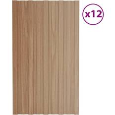 VidaXL Equipos de techo vidaXL Natural Panel De Tejado Acero Galvanizado Madera 80x45 cm