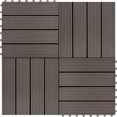 vidaXL Piastrelle per Decking in WPC 11 pz 30x30cm 1mq Marrone Scuro