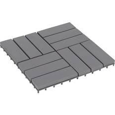 vidaXL Terrassenfliesen 10 Stk Grau 30x30 cm Massivholz Akazie