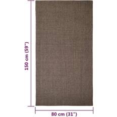 Rechteckig - Sisal Matten vidaXL Rug Braun cm