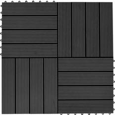 terrassefliser 11 stk. WPC 30 x 30 cm 1 m2 sort