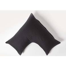 Homescapes Black Egyptian Soft V Shaped Thread Count Pillow Case Black