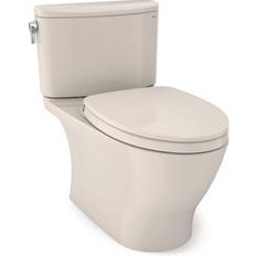 Toilets Toto Nexus Collection MS442124CEFG#12 1.28 GPF Floor Mounted Two-Piece Elongated Universal Height Toilet Includes Single Flush CeFiONtect Ceramic Glaze