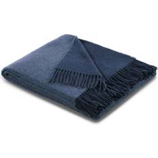 Uld plaid blå Biederlack Luksus cashmere plaid Tæppe Blå