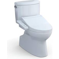 Toilets Toto Vespin II 28 1/2" Two-Piece 1.28 GPF Single Flush Elongated Toilet and Washlet C2 in Cotton, MW4743074CEFG#01