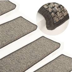 vidaXL 15x Self-adhesive Stair Sisal-Look Beige, Grå