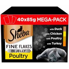 Fine Flakes Poultry Wet Cat Food in Jelly 40x85g