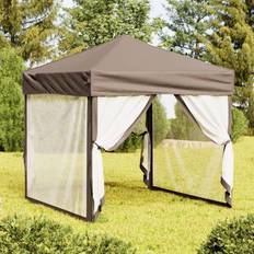 vidaXL Partytent Inklapbaar Met Zijwanden 2x2 m Taupe