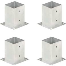 Stolpfot 4 st galvaniserad metall 101 - Silver