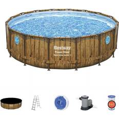 Bestway Pools Bestway Power Steel Vinyl Family Swimming Pool 4.88M X 1.22M