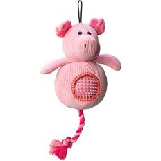 House of paws Cord Pig Dog Toy with Spiky Ball