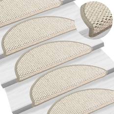 Trappmattor vidaXL 15x Self-adhesive Stair Sisal-Look Beige Stairs Beige