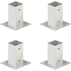 Stolpfot 4 st galvaniserad metall - Silver