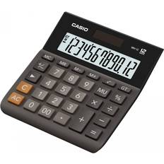 Calculatrices Casio Wide H Series MH-12-BK Calculatrice de bureau 12 chiffres panneau solaire, pile