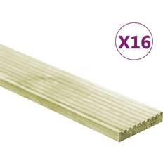 vidaXL Tablas Para Terraza 16 Uds Madera Pino Impregnada 2.32 M² 1m