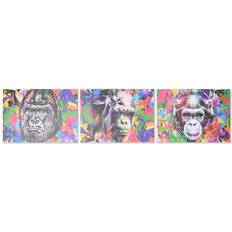 Dkd Home Decor Modern Gorilla Framed Art 72x52cm 3pcs