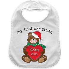 Personalized Baby Boy Bib My First Christmas