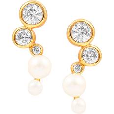 Hultquist Agnes Earrings - Gold/Pearl/Transparent