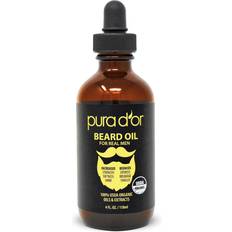 Pura d'or Beard Oil (4oz 118mL) USDA Organic 100% Pure Natural Leave-In Conditioner w/Argan & Jojoba Oil Mustache Care & Maintenance. Helps Increa