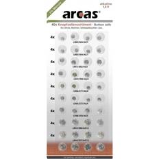 Ag13 batterier och laddbart Arcas AG13 Alkaline 40-pack