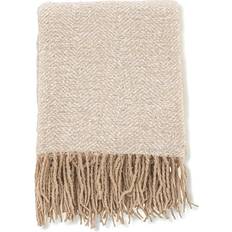 Venture Home Toby plaid Hvid/beige Tæppe Beige, Hvid (170x130cm)