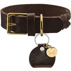 Husdjur Hunter Hundhalsband Sansibar Solid Cow Leather M-L 60cm Mörkbrun