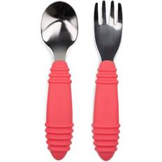 Red Kids Cutlery Bumkins Spoon & Fork Red