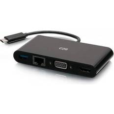 C2G USB C to HDMI VGA/RJ45 Adapter 4K 30Hz