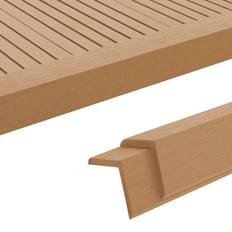 Maderas para terrazas vidaXL Molduras Angulares 5 Uds WPC Color Teca 170 cm