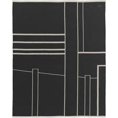 Hvid Tæpper Kristina Dam Studio Architecture Plaid Beige/Råhvid Tæppe Hvid, Sort